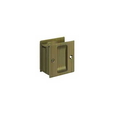 Deltana [SDP25U5] Solid Brass Pocket Door Passage Set - Antique Brass - 2 1/2&quot; L