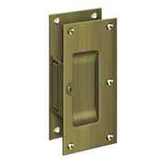Deltana [SDP60U5] Solid Brass Pocket Door Passage Set - Antique Brass - 6&quot; L