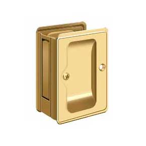 Deltana [SDPA325CR003] Solid Brass Pocket Door Passage Set - Adjustable - Polished Brass (PVD) - 3 1/4" L