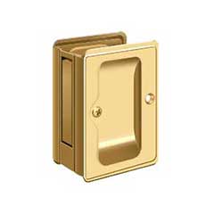Deltana [SDPA325CR003] Solid Brass Pocket Door Passage Set - Adjustable - Polished Brass (PVD) - 3 1/4&quot; L