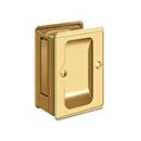 Deltana [SDPA325CR003] Solid Brass Pocket Door Passage Set - Adjustable - Polished Brass (PVD) - 3 1/4&quot; L