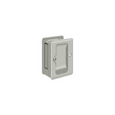 Deltana [SDPA325U15] Solid Brass Pocket Door Passage Set - Adjustable - Brushed Nickel - 3 1/4" L