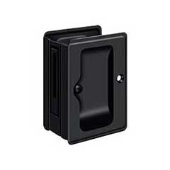 Deltana [SDPA325U19] Solid Brass Pocket Door Passage Set - Adjustable - Paint Black - 3 1/4&quot; L