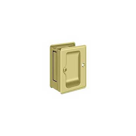 Deltana [SDPA325U3] Solid Brass Pocket Door Passage Set - Adjustable - Polished Brass - 3 1/4&quot; L