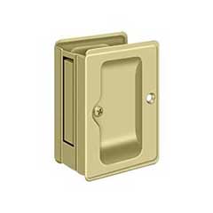 Deltana [SDPA325U3-UNL] Solid Brass Pocket Door Passage Set - Adjustable - Polished Brass (Unlacquered) - 3 1/4&quot; L