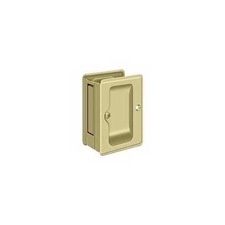 Deltana [SDPA325U3-UNL] Solid Brass Pocket Door Passage Set - Adjustable - Polished Brass (Unlacquered) - 3 1/4&quot; L