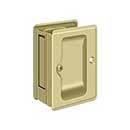 Deltana [SDPA325U3-UNL] Solid Brass Pocket Door Passage Set - Adjustable - Polished Brass (Unlacquered) - 3 1/4" L