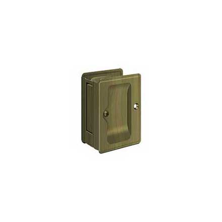 Deltana [SDPA325U5] Solid Brass Pocket Door Passage Set - Adjustable - Antique Brass - 3 1/4" L