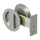 Deltana [SDRP218U15] Solid Brass Pocket Door Passage Set - Round - Brushed Nickel Finish - 2 1/2" Dia.