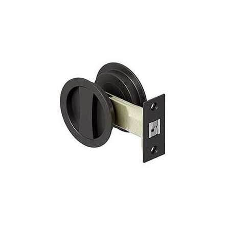 Deltana [SDRP218U10B] Solid Brass Pocket Door Passage Set - Round - Oil Rubbed Bronze Finish - 2 1/2&quot; Dia.