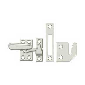 Deltana [CF066U14] Solid Brass Window Casement Fastener - Thumb Turn - Polished Nickel Finish - 2 1/4" L