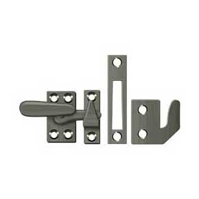 Deltana [CF066U15A] Solid Brass Window Casement Fastener - Thumb Turn - Antique Nickel Finish - 2 1/4" L