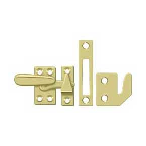 Deltana [CF066U3] Solid Brass Window Casement Fastener - Thumb Turn - Polished Brass Finish - 2 1/4" L