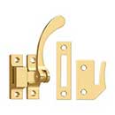 Deltana [CF450CR003] Solid Brass Window Casement Fastener - Reversible Lever - Polished Brass (PVD) Finish - 4 1/2&quot; L