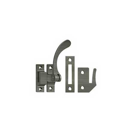 Deltana [CF450U15A] Solid Brass Window Casement Fastener - Reversible Lever - Antique Nickel Finish - 4 1/2&quot; L