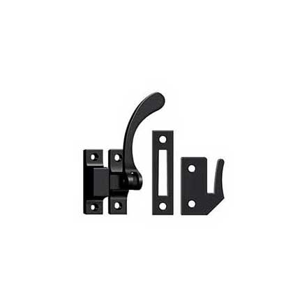 Deltana [CF450U19] Solid Brass Window Casement Fastener - Reversible Lever - Paint Black Finish - 4 1/2&quot; L