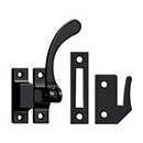 Deltana [CF450U19] Solid Brass Window Casement Fastener - Reversible Lever - Paint Black Finish - 4 1/2" L