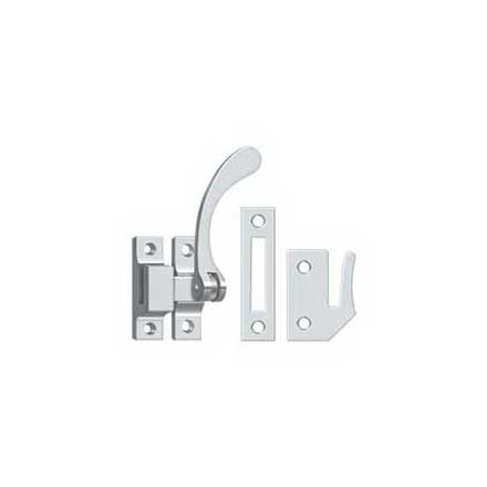 Deltana [CF450U26] Solid Brass Window Casement Fastener - Reversible Lever - Polished Chrome Finish - 4 1/2&quot; L