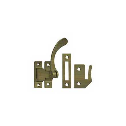 Deltana [CF450U5] Solid Brass Window Casement Fastener - Reversible Lever - Antique Brass Finish - 4 1/2&quot; L