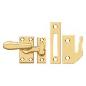 Deltana [CF66CR003] Solid Brass Window Casement Fastener - Thumb Turn - Polished Brass (PVD) Finish - 2 7/8" L