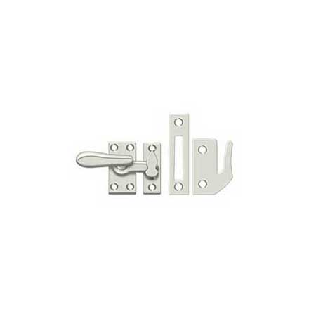 Deltana [CF66U14] Solid Brass Window Casement Fastener - Thumb Turn - Polished Nickel Finish - 2 7/8&quot; L