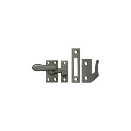 Deltana [CF66U15A] Solid Brass Window Casement Fastener - Thumb Turn - Antique Nickel Finish - 2 7/8&quot; L