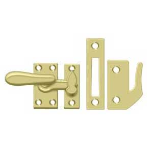 Deltana [CF66U3] Solid Brass Window Casement Fastener - Thumb Turn - Polished Brass Finish - 2 7/8" L