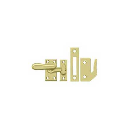 Deltana [CF66U3] Solid Brass Window Casement Fastener - Thumb Turn - Polished Brass Finish - 2 7/8&quot; L