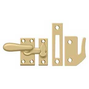 Deltana [CF66U4] Solid Brass Window Casement Fastener - Thumb Turn - Brushed Brass Finish - 2 7/8" L