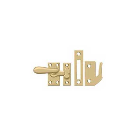 Deltana [CF66U4] Solid Brass Window Casement Fastener - Thumb Turn - Brushed Brass Finish - 2 7/8&quot; L