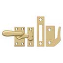 Deltana [CF66U4] Solid Brass Window Casement Fastener - Thumb Turn - Brushed Brass Finish - 2 7/8" L