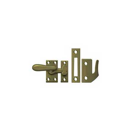 Deltana [CF66U5] Solid Brass Window Casement Fastener - Thumb Turn - Antique Brass Finish - 2 7/8&quot; L