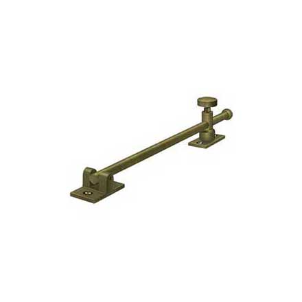 Deltana [CSA12HD5] Solid Brass Window Casement Stay Adjuster - Heavy Duty - Knob - Antique Brass Finish - 12&quot; L