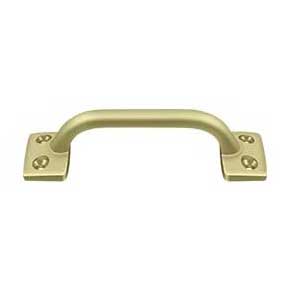 Deltana [WP026U3-UNL] Solid Brass Window Sash Pull - Utility - Polished Brass (Unlacquered) Finish - 4" L