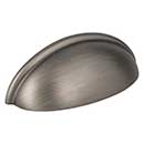 Elements [2981BNBDL] Die Cast Zinc Cabinet Cup Pull - Florence Series - Brushed Pewter Finish - 3&quot; Centers - 3 11/16&quot; L