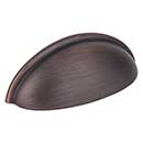 Elements [2981DBAC] Die Cast Zinc Cabinet Cup Pull - Florence Series - Brushed Oil Rubbed Bronze Finish - 3&quot; Centers - 3 11/16&quot; L