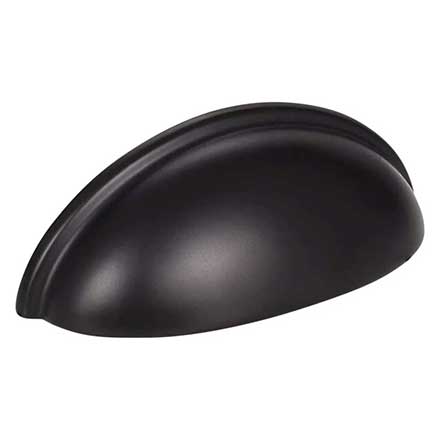 Elements [2981MB] Die Cast Zinc Cabinet Cup Pull - Florence Series - Matte Black Finish - 3&quot; Centers - 3 11/16&quot; L