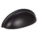 Elements [2981MB] Die Cast Zinc Cabinet Cup Pull - Florence Series - Matte Black Finish - 3&quot; Centers - 3 11/16&quot; L