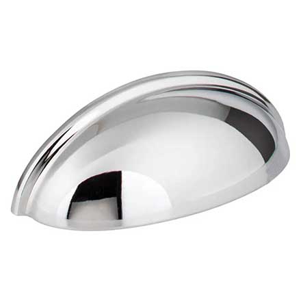 Elements [2981PC] Die Cast Zinc Cabinet Cup Pull - Florence Series - Polished Chrome Finish - 3&quot; Centers - 3 11/16&quot; L