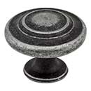 Elements [107ASM] Die Cast Zinc Cabinet Knob - Arcadia Series - Distressed Antique Silver Finish - 1 1/4&quot; Dia.