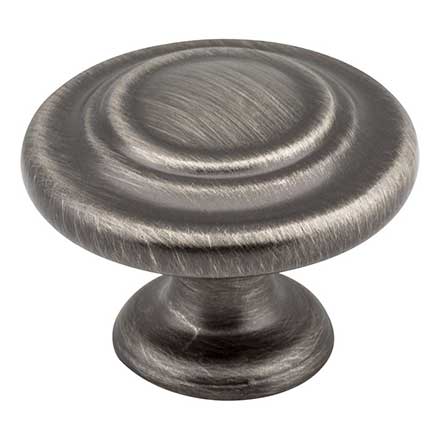 Elements [107BNBDL] Die Cast Zinc Cabinet Knob - Arcadia Series - Brushed Pewter Finish - 1 1/4&quot; Dia.