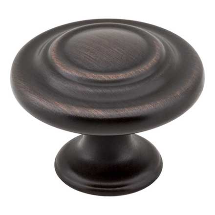 Elements [107DBAC] Die Cast Zinc Cabinet Knob - Arcadia Series - Brushed Oil Rubbed Bronze Finish - 1 1/4&quot; Dia.