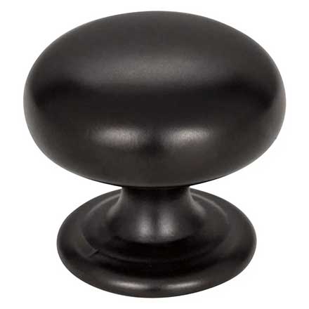 Elements [2980MB] Die Cast Zinc Cabinet Knob - Florence Series - Matte Black Finish - 1 1/4&quot; Dia.
