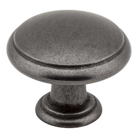Elements [3940-DACM] Die Cast Zinc Cabinet Knob - Gatsby Series - Gun Metal Finish - 1 3/16&quot; Dia.