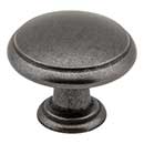 Elements [3940-DACM] Die Cast Zinc Cabinet Knob - Gatsby Series - Gun Metal Finish - 1 3/16&quot; Dia.