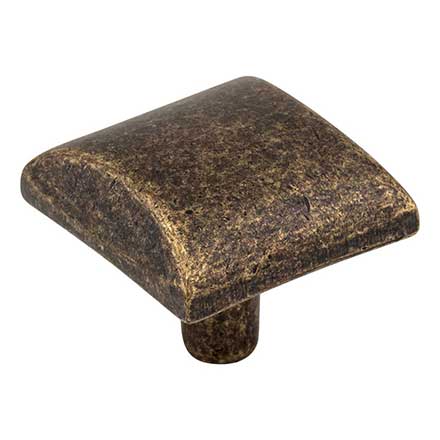 Elements [525ABM-D] Die Cast Zinc Cabinet Knob - Glendale Series - Distressed Antique Brass Finish - 1 1/8&quot; Sq.