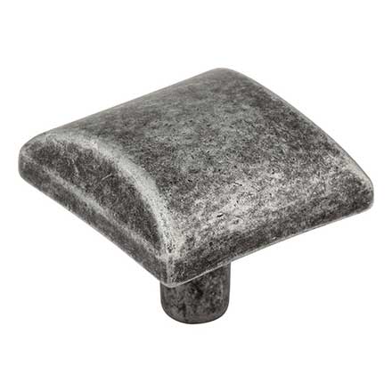 Elements [525SIM] Die Cast Zinc Cabinet Knob - Glendale Series - Distressed Antique Silver Finish - 1 1/8&quot; Sq.