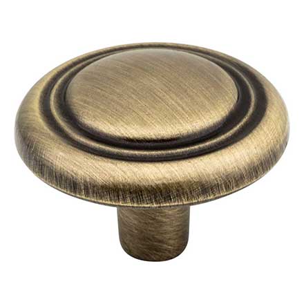 Elements [202AB] Die Cast Zinc Cabinet Knob - Kingsport Series - Brushed Antique Brass Finish - 1 1/4&quot; Dia.