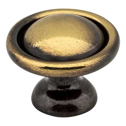 Elements [878AE] Die Cast Zinc Cabinet Knob - Kingsport Series - Antique Brass Finish - 1 3/16&quot; Dia.