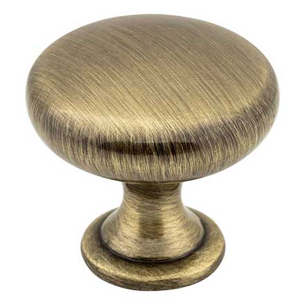 Elements [3910-AB] Die Cast Zinc Cabinet Knob - Madison Series - Brushed Antique Brass Finish - 1 3/16&quot; Dia.